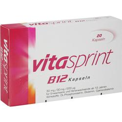 Eine Packung von Vitaminen mit der Aufschrift "vitasprint B12 Kapseln".