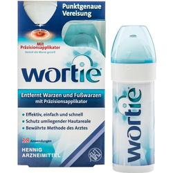 Eine Packung „Wortie“ zur punktgenauen Vereisung von Warzen mit Präzisionsapplikator.